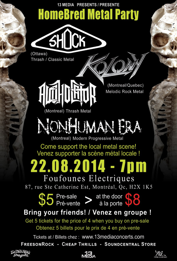 August 2014 Homebred Metal Party poster