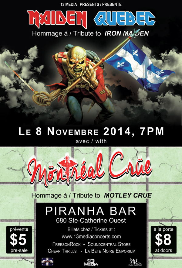 November 2014 Maiden Quebec poster